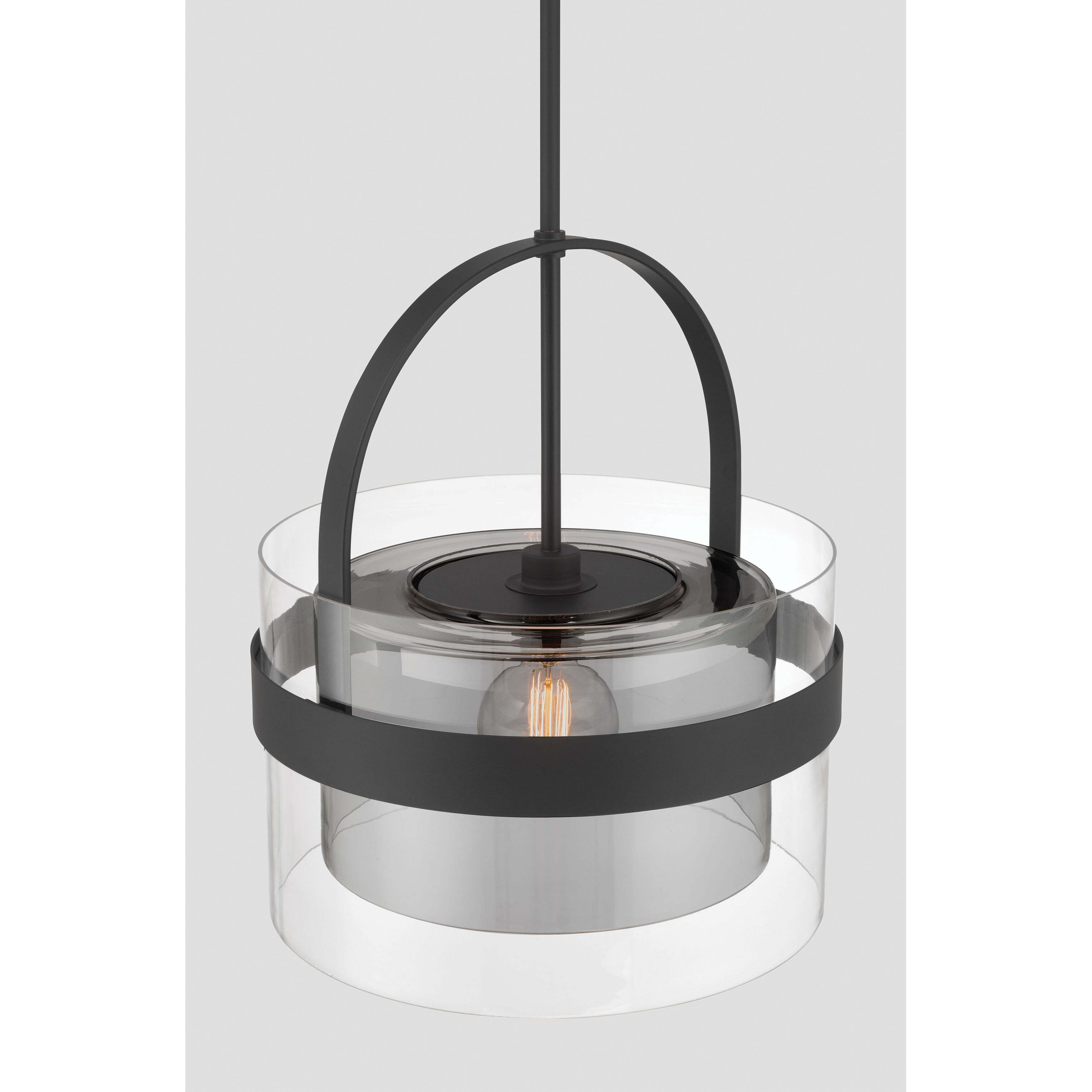 Ravik 1 Light 15.5 inch Dark Matte Black Convertible Pendant/Semi-Flush Mount Ceiling Light