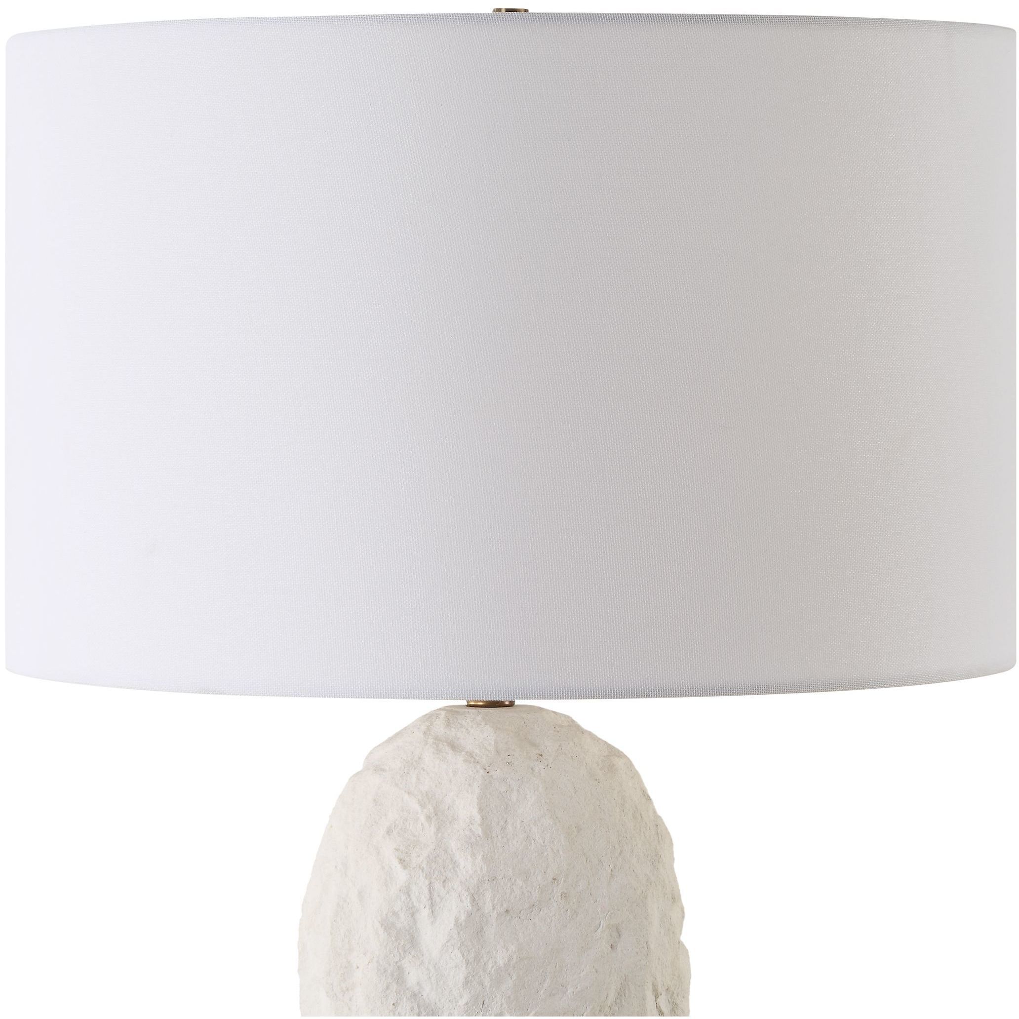 Vieste 27.5 inch 150.00 watt White Sandstone and Brushed Antique Brass Table Lamp Portable Light