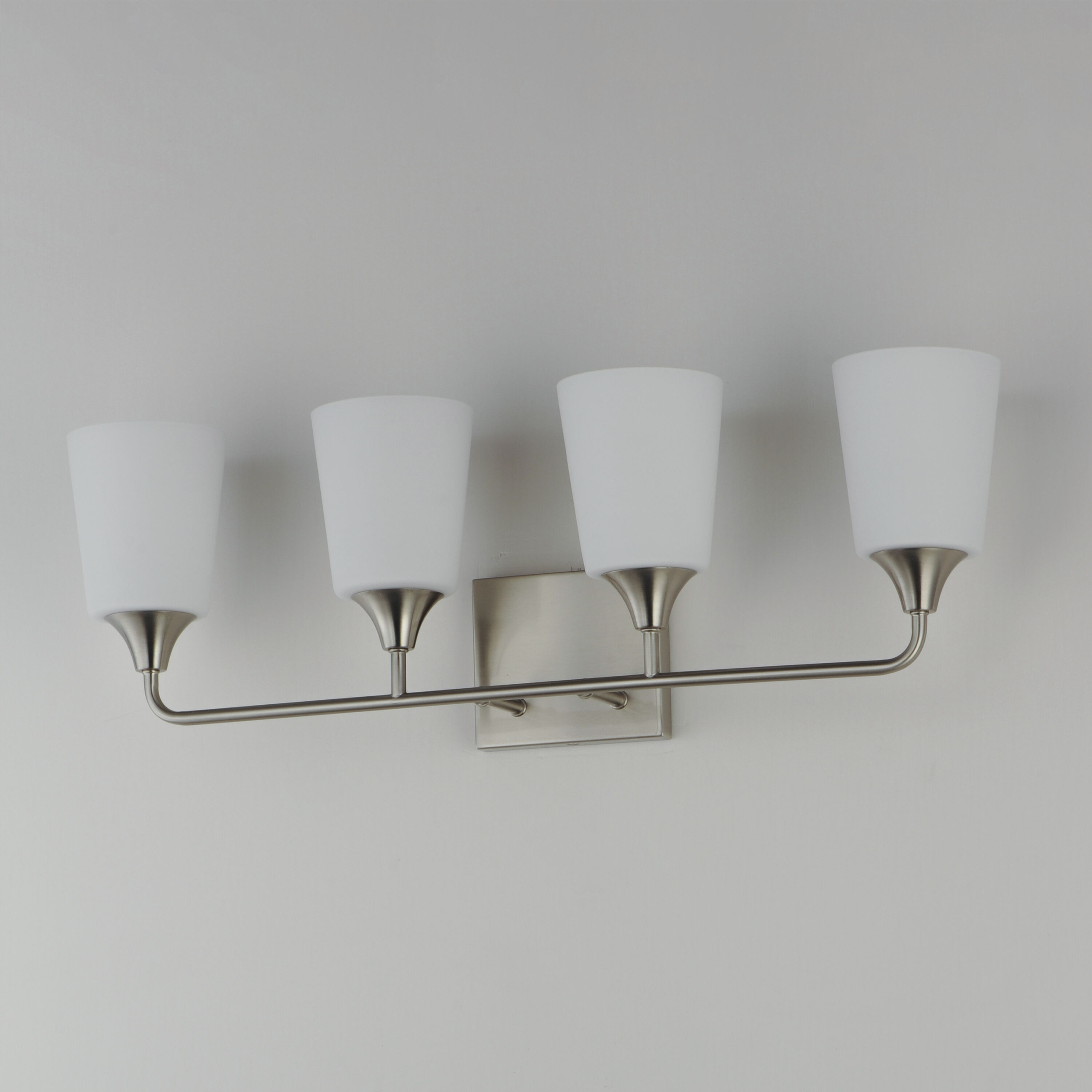 Hudson 4 Light 28.25 inch Satin Nickel Bath Vanity Wall Light in Satin White