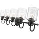 Kinsley 5 Light 35 inch Matte Black Vanity Wall Light