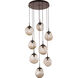 Aster LED LED Novel Brass Chandelier Ceiling Light, Round Multi-Pendant