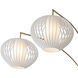 Bloom 86.6 inch 9 watt Weathered Brass and White Arc Floor Lamp Portable Light