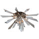 Inertia 3 Light 24 inch Warm Silver Leaf Flush Mount Ceiling Light