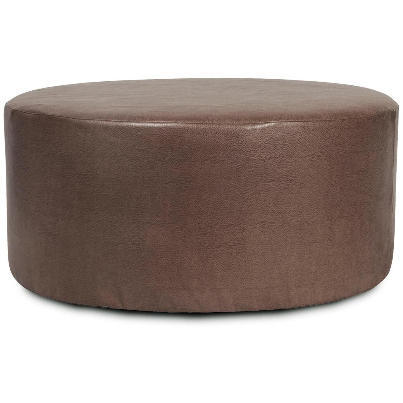 Universal 18 inch Avanti Pecan Round Ottoman with Slipcover