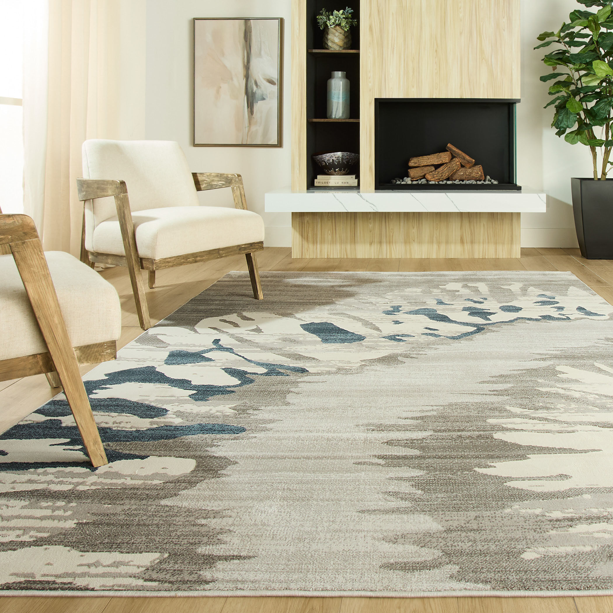 Betsi 114 X 79 inch Blue Rug in 6 x 9