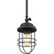 Seaport Pendant Ceiling Light in Matte Black, Damp