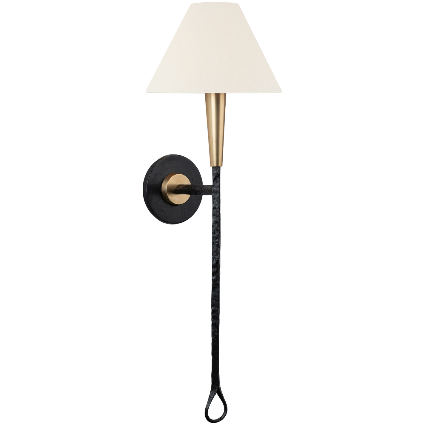 Thomas O'Brien Cavalli LED 8.5 inch Aged Iron and Hand-Rubbed Antique Brass Tail Sconce Wall Light
