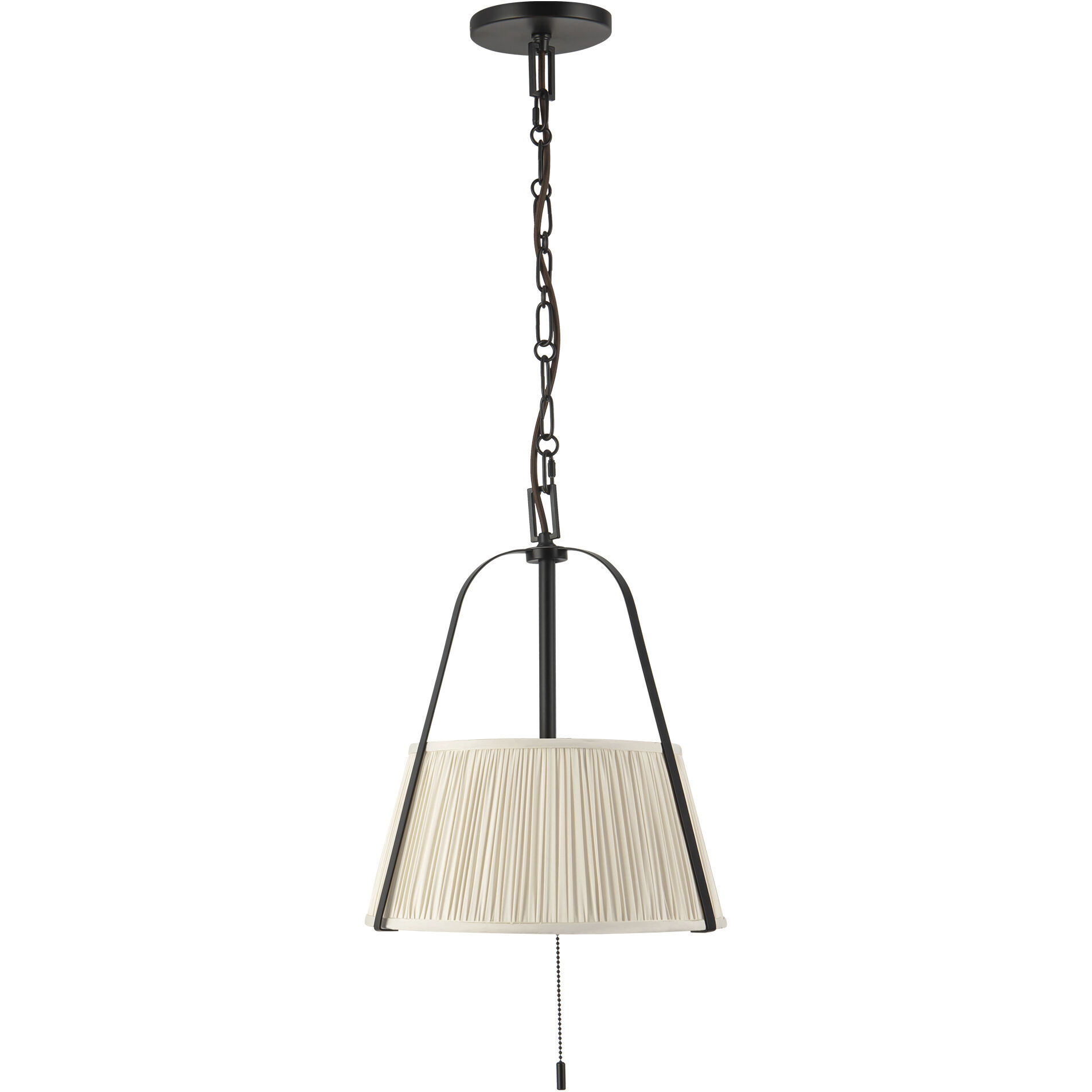 Alora Mood Scout 2 Light 13.25 inch Matte Black and White Linen Pendant Ceiling Light