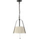 Alora Mood Scout 2 Light 13.25 inch Matte Black and White Linen Pendant Ceiling Light