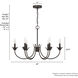 Junie Bud 6 Light 28 inch Matte Bronze Chandelier Ceiling Light, Medium