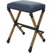 Firth 28 inch Rustic Iron and Natural Fiber Rope with Navy Counter Stool