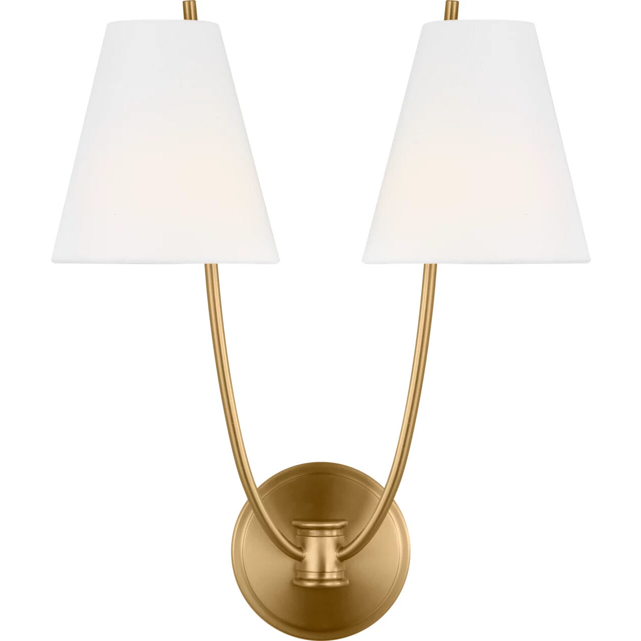 C&M by Chapman & Myers Marina 2 Light 14.5 inch Burnished Brass Double Sconce Wall Light