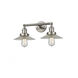 Franklin Restoration Halophane 2 Light 18 inch Brushed Satin Nickel Bath Vanity Light Wall Light in Clear Halophane Glass, Franklin Restoration