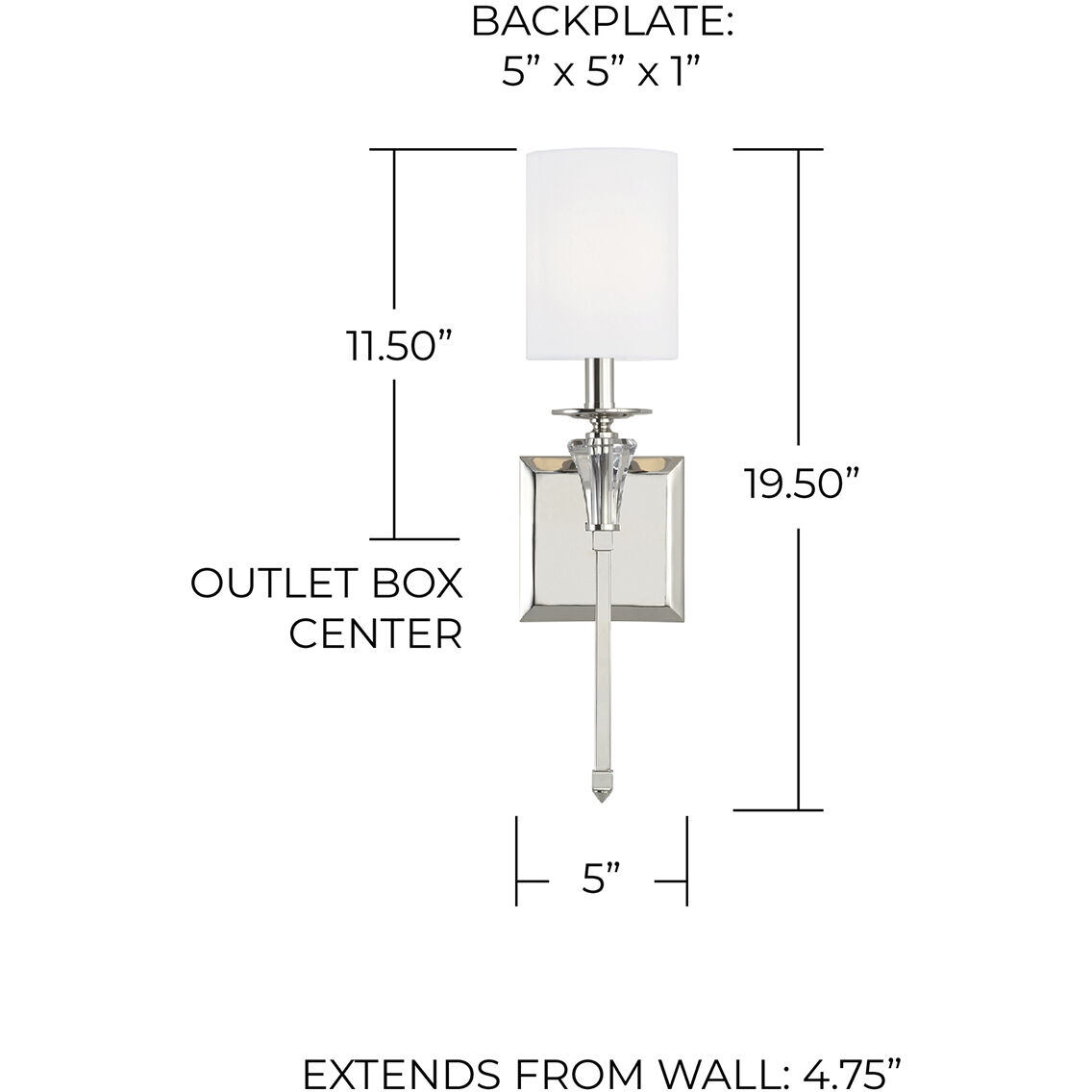 Laurent 1 Light 5 inch Polished Nickel Sconce Wall Light