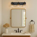 Yep Hines Vanity Wall Light in Matte Black, Seeded Glass