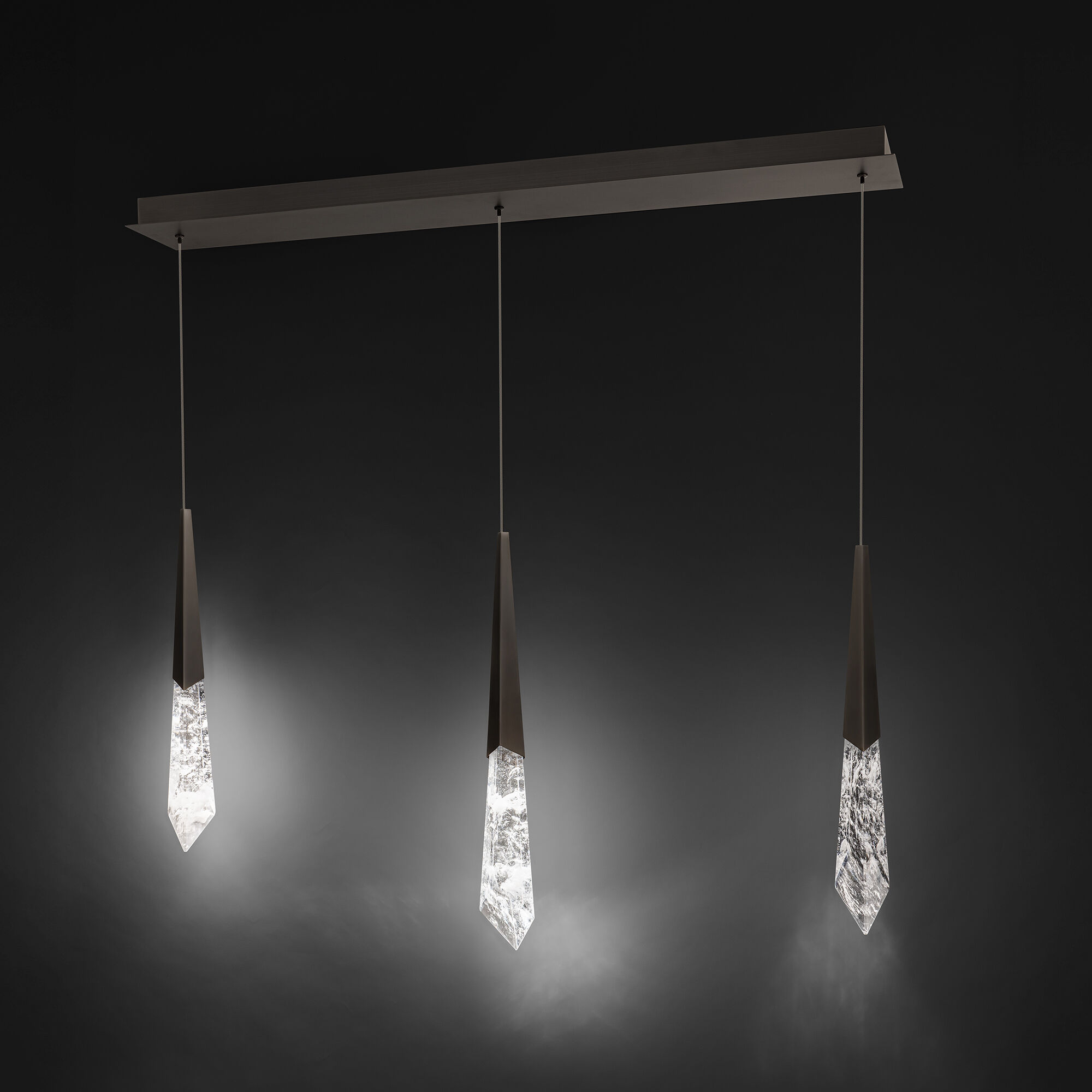 Beyond Solitude LED 5.5 inch Antique Nickel Multi-Light Pendant Ceiling Light, Linear Canopy