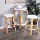 Tobias White Rattan Bar Stool