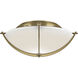 Compass 2 Light 15.7 inch Modern Brass Flush Mount Ceiling Light