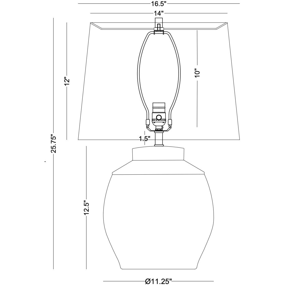 Pavia 25.75 inch 150.00 watt Black Light Sheen Table Lamp Portable Light