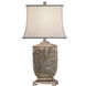Signature 27.5 inch 100 watt White with Brass Accents Table Lamp Portable Light