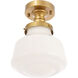 Lyle 1 Light 8 inch Brass Flush Mount Ceiling Light