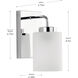 Merry 1 Light 4.38 inch Polished Chrome Bath Vanity Light Wall Light