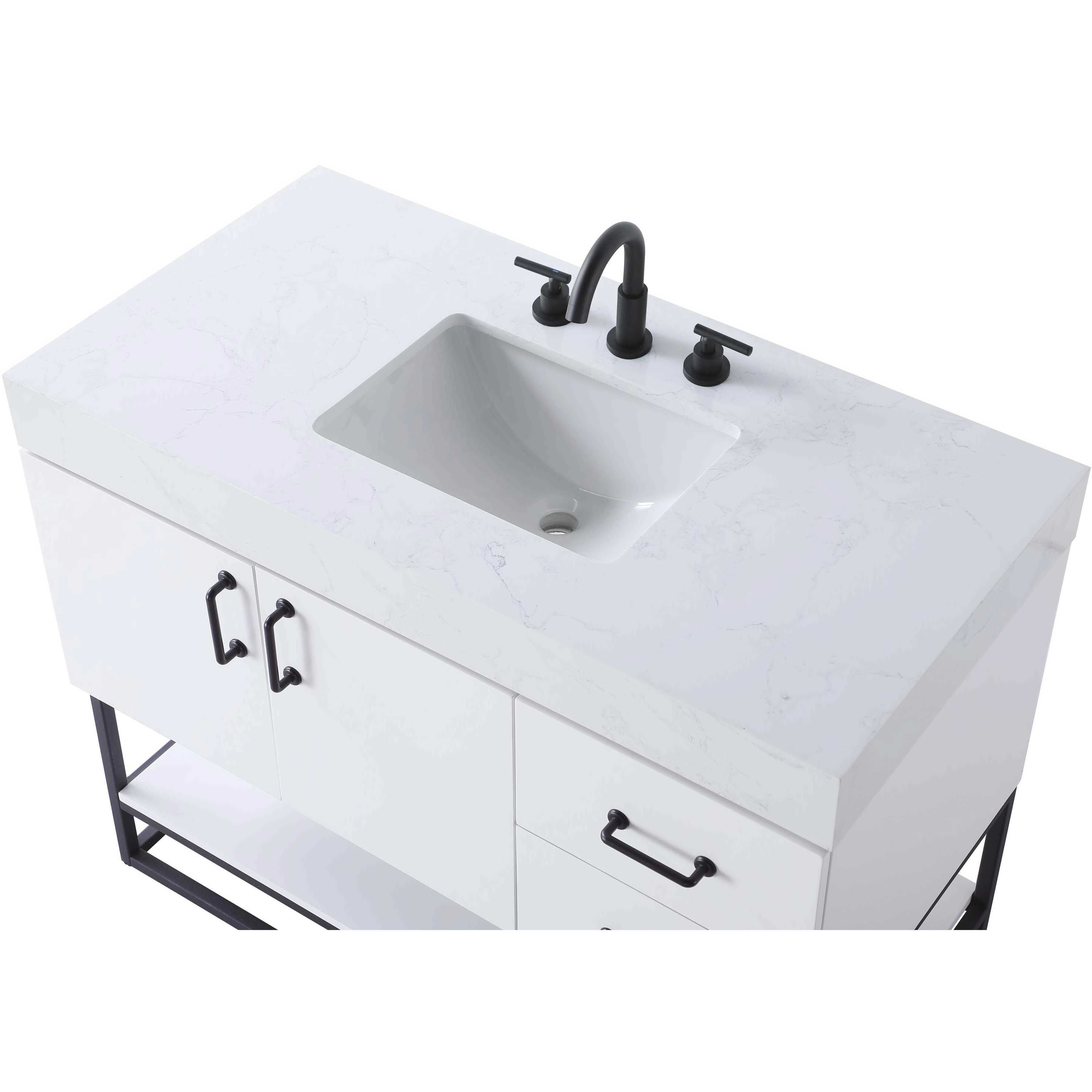 Caroline 42 X 34 inch White Bathroom Vanity Cabinet