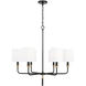 Beckham 6 Light 32 inch Glossy Black and Aged Brass Chandelier Ceiling Light