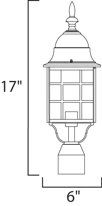North Church 1 Light 17 inch Black Outdoor Pole/Post Lantern