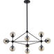 Canada LED 39.3 inch Black Chandelier Ceiling Light, Geometric Sphere, Black Frame