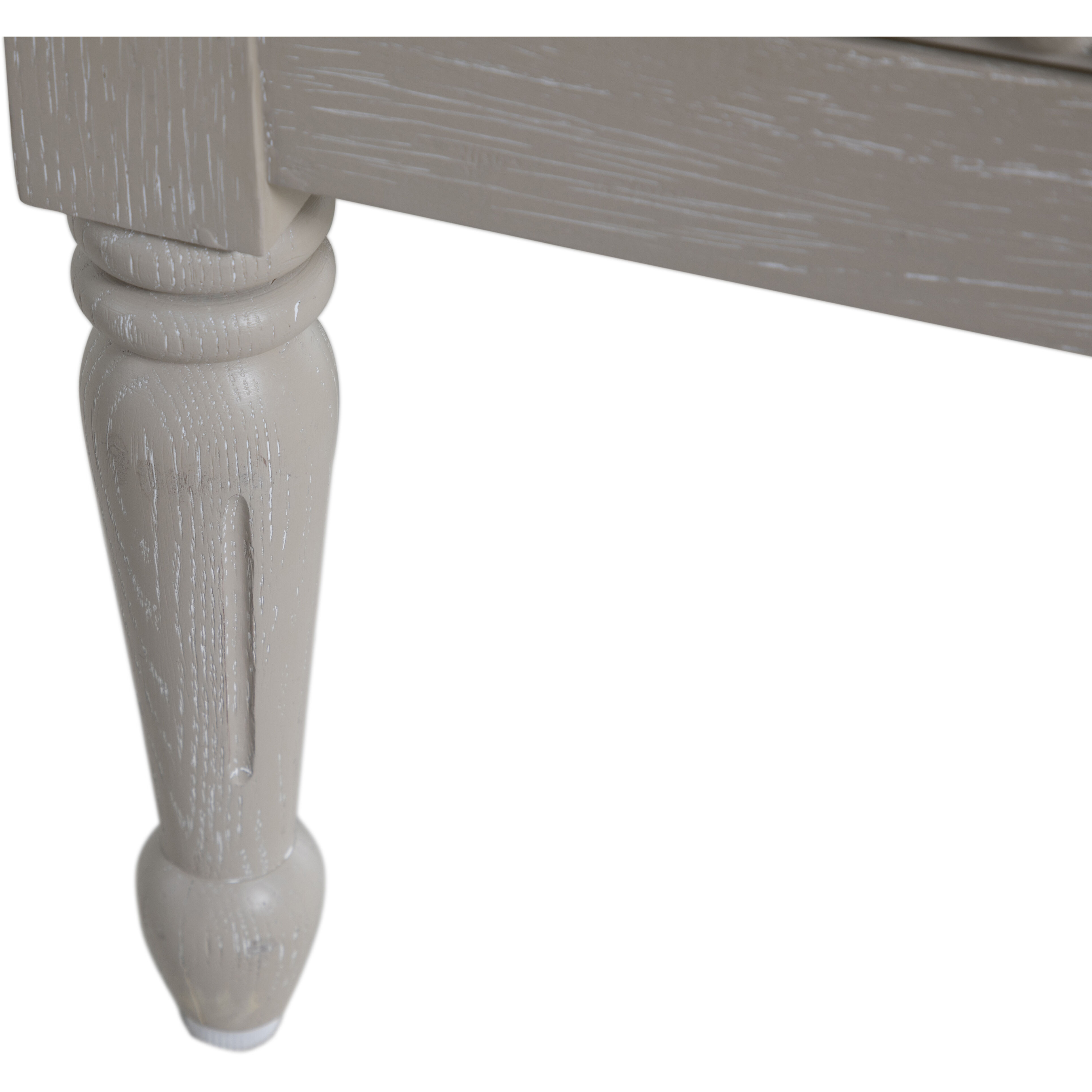 Caroline 30.5 X 30 inch Cerused White and Painted Burlap with Antique Bronze Nightstand