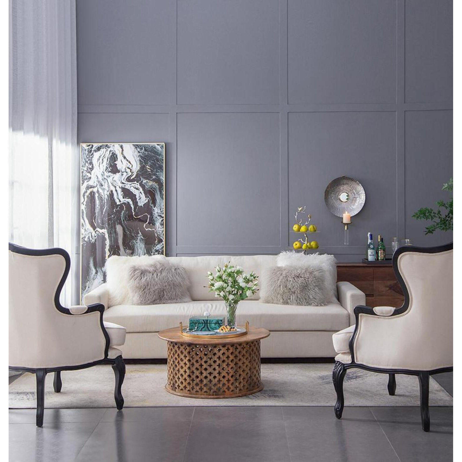 Anita Gold and Black Tray, Set of 2