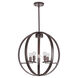 Signature 5 Light 17.25 inch Antique Bronze Orb Chandelier Ceiling Light