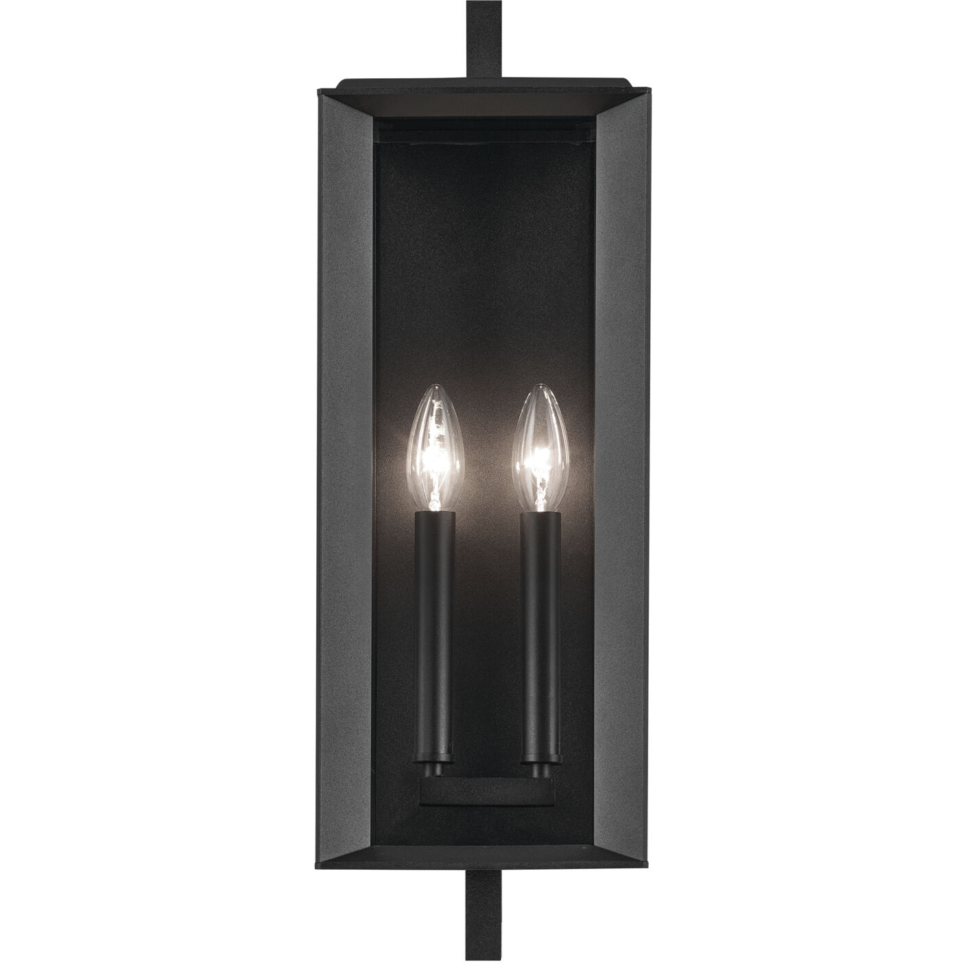 Kroft 2 Light 20.5 inch Black Textured Outdoor Wall, Medium