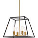 Declan 4 Light 20 inch Black and Brass Pendant Ceiling Light