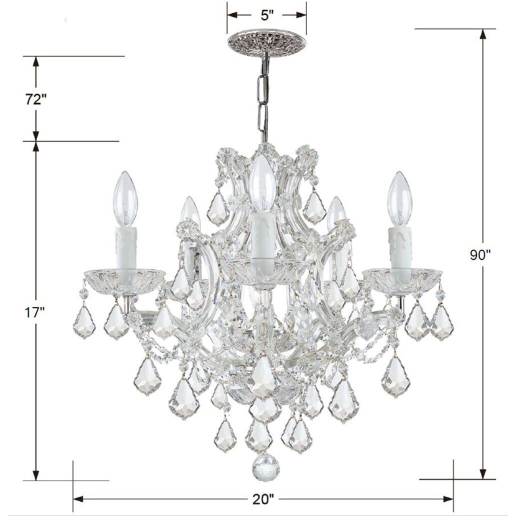 Maria Theresa 6 Light 20 inch Polished Chrome Chandelier Ceiling Light in Clear Swarovski Strass