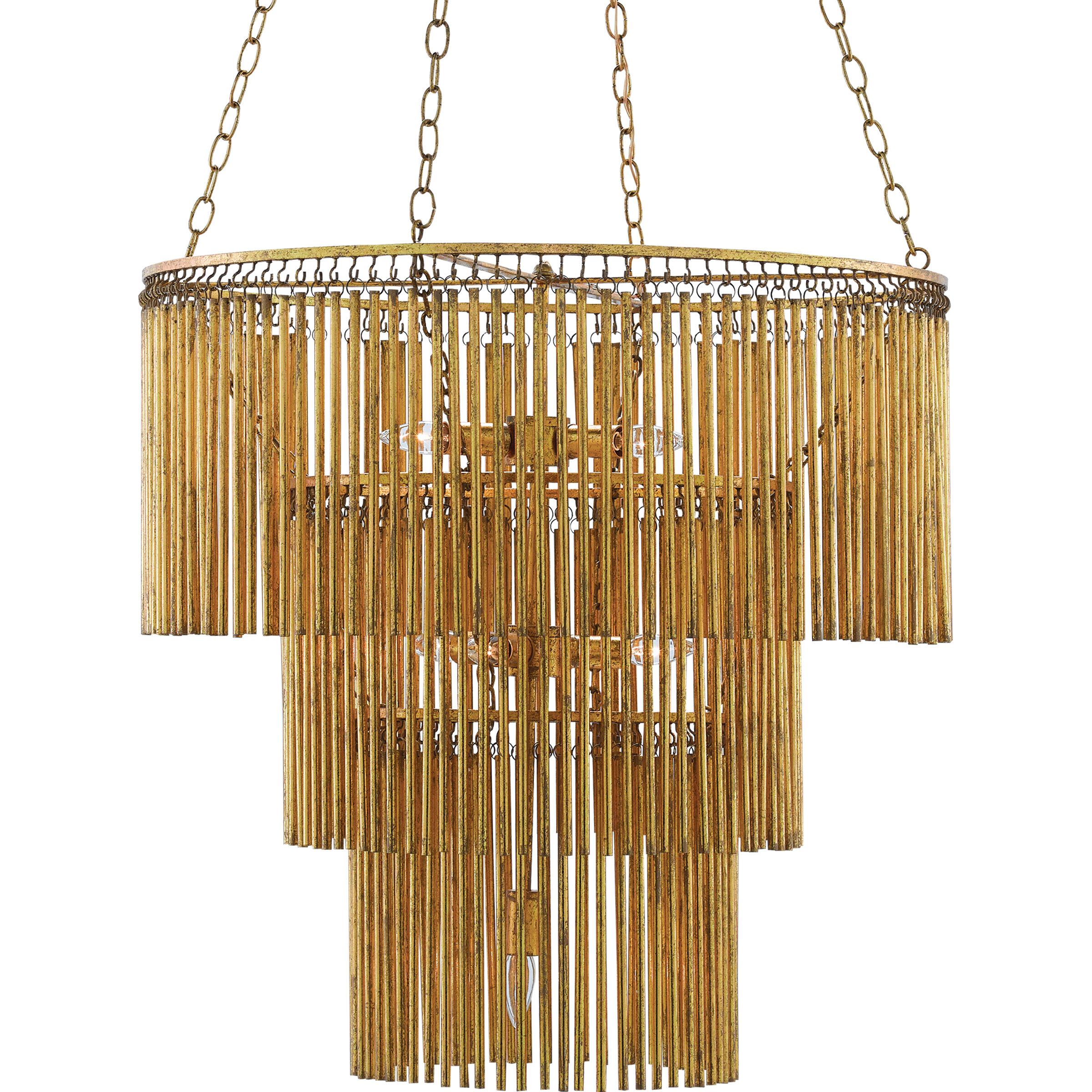 Mantra 7 Light 30 inch Gold Leaf Chandelier Ceiling Light