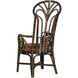 Benin Throne Brown and Orange and Linho Adobe Accent Chair