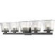 Astor 5 Light 36 inch Matte Black Vanity Wall Light