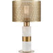 Sureshot 15 inch 60 watt White with Aged Brass Table Lamp Portable Light