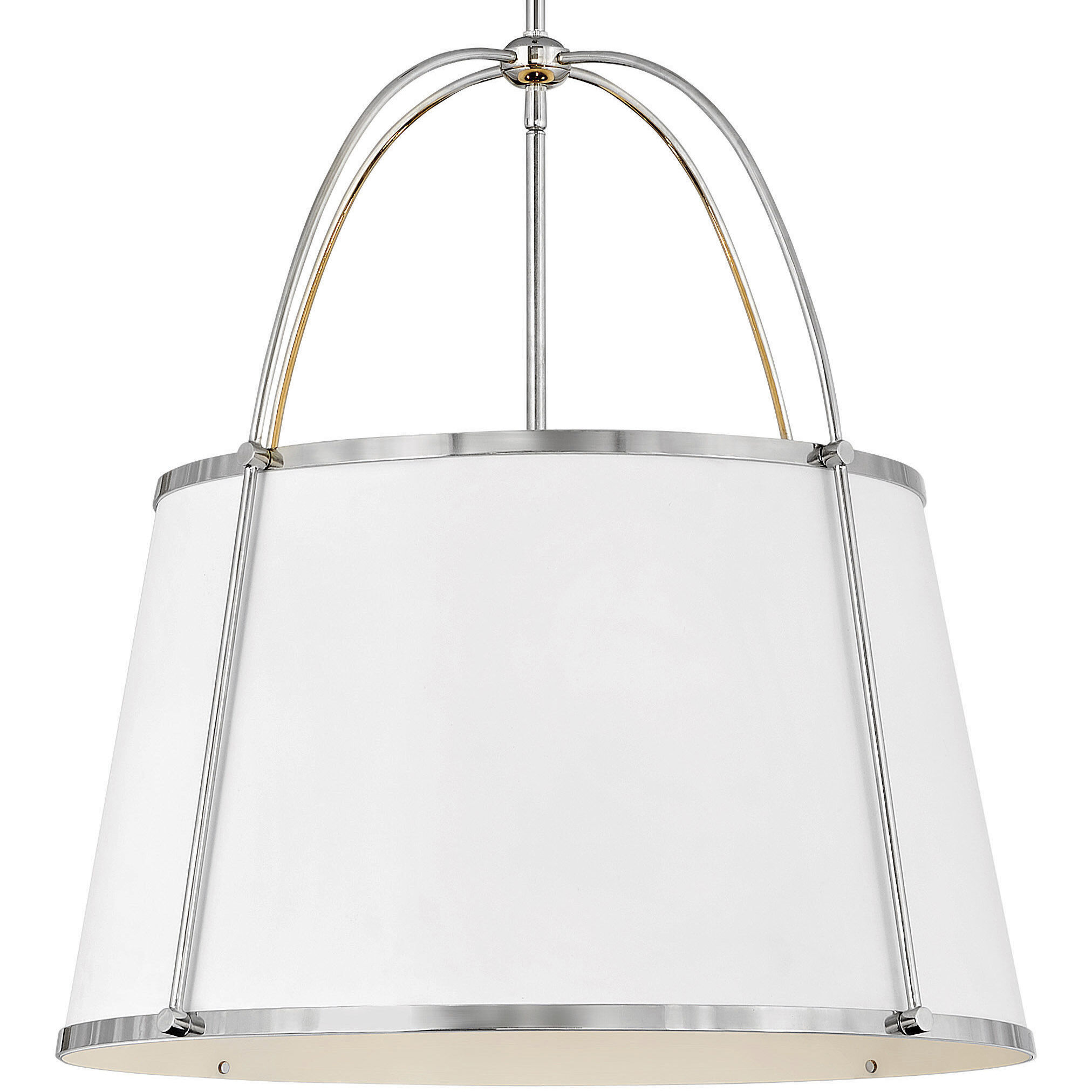 Clarke 4 Light 24.5 inch Polished Nickel with Matte White Indoor Chandelier Ceiling Light