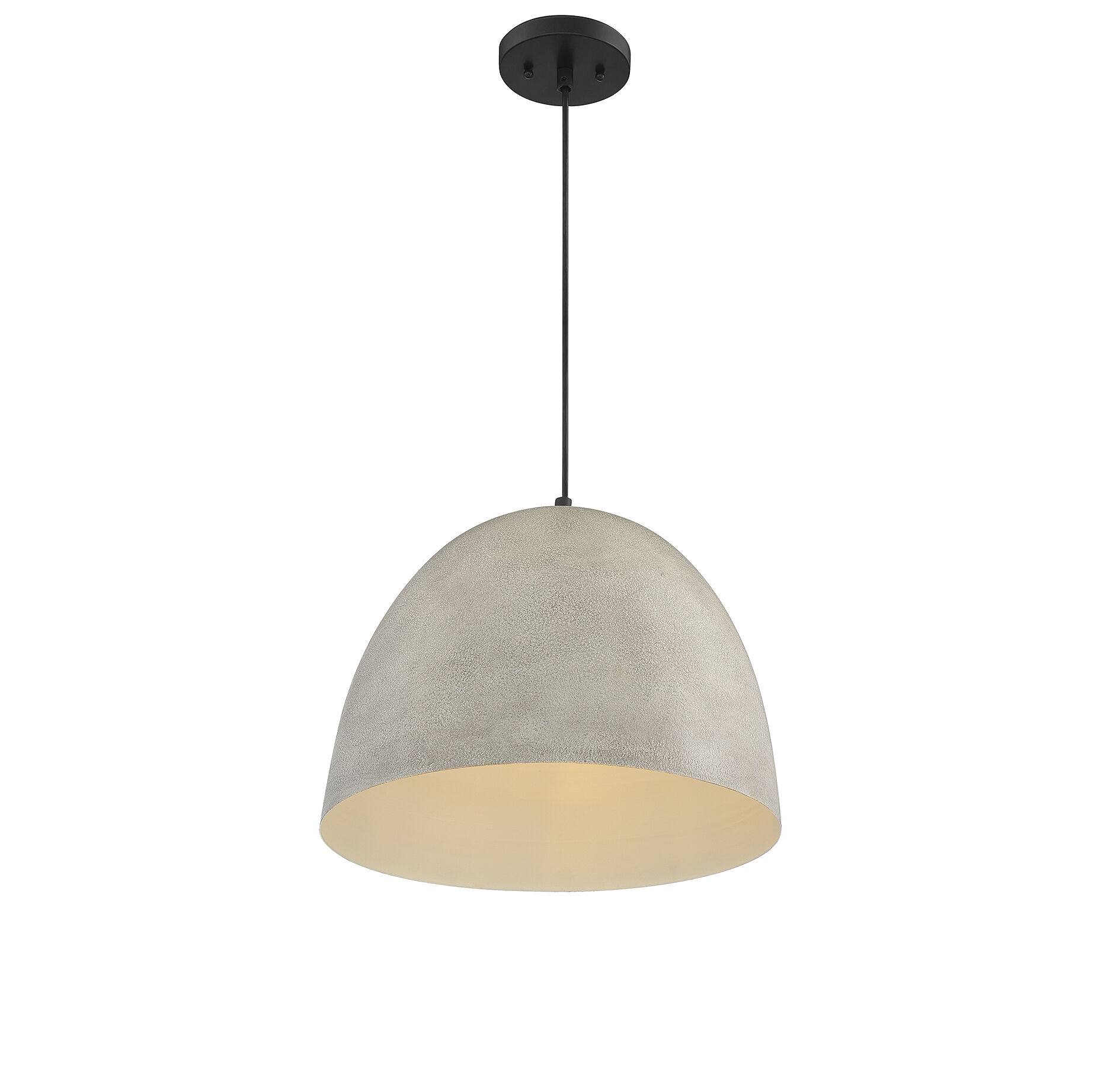 Industrial 1 Light 16 inch Concrete with Matte Black Pendant Ceiling Light