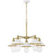 Downtown Edison 5 Light 23 inch White/Soft Brass Chandelier Ceiling Light