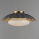 Primrose 1 Light 16 inch Dark Grey and Gold Leaf Flush Mount Ceiling Light