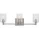Fullton 3 Light 24.63 inch Brushed Nickel Bath Vanity Wall Light
