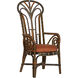 Benin Throne Brown and Orange and Linho Adobe Accent Chair