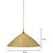 Spun 1 Light 30.5 inch Antique Brass Pendant Ceiling Light, Inline
