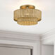 Weavington 3 Light 15 inch Antique Gold Leaf Semi Flush Mount Ceiling Light, Large