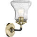 Nouveau Bellmont 1 Light 6 inch Black Antique Brass Sconce Wall Light in Seedy Glass, Nouveau