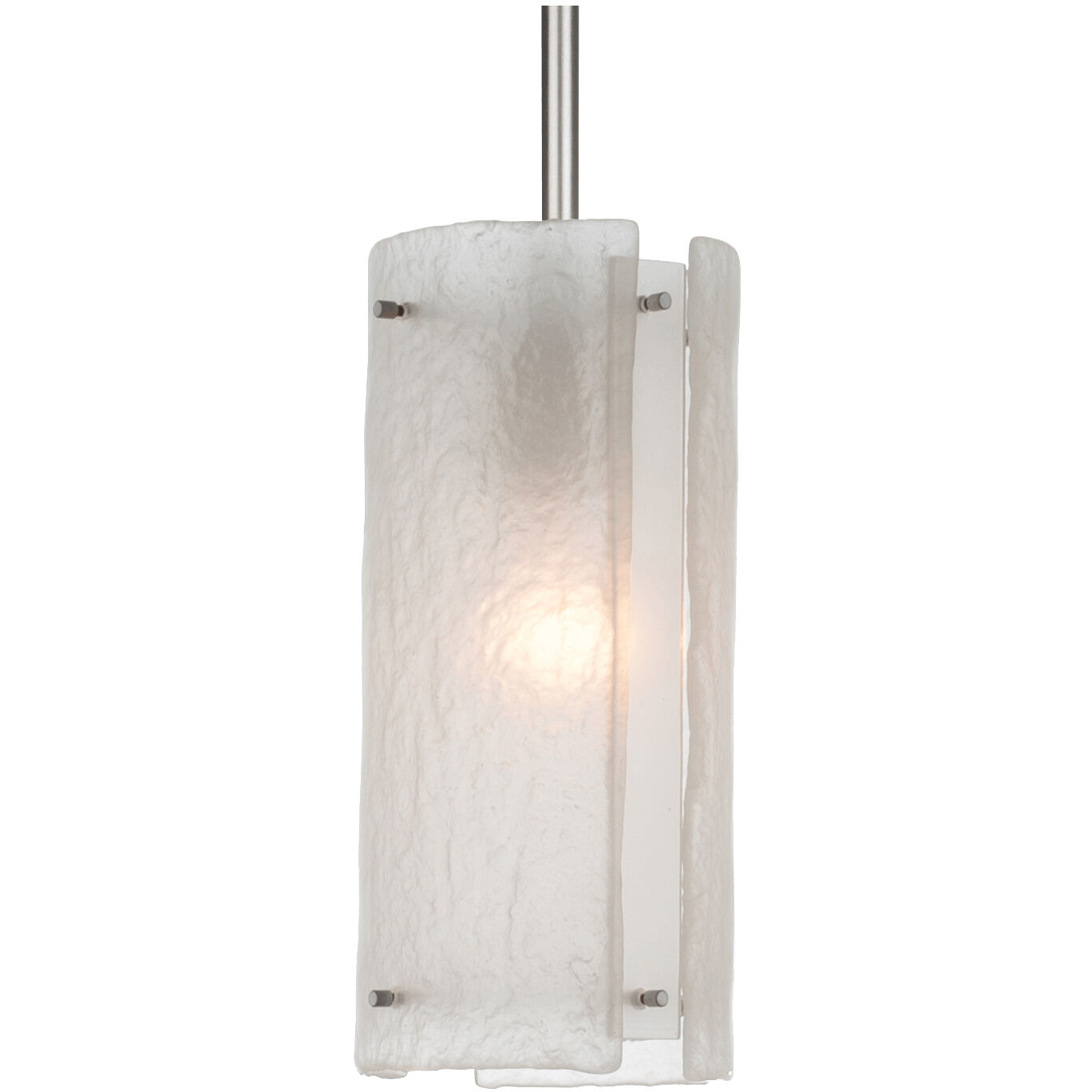 Textured Glass 1 Light 5.7 inch Gilded Brass Pendant Ceiling Light in Frosted Granite, Rod